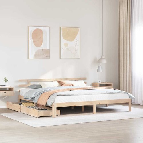 VidaXL Okvir kreveta s ladicama bez madraca 200x200 cm Slike