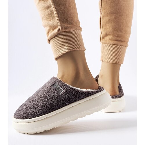 Big Star Gray insulated winter slippers Slike