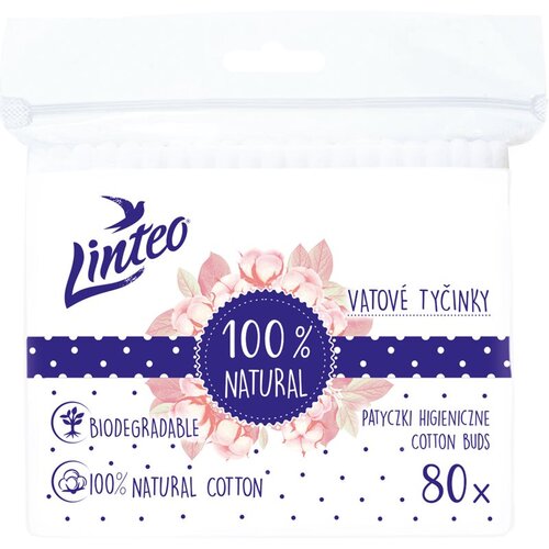 Linteo Natural Cotton Buds &scaron;tapići za u&scaron;i u vrećici 80 kom Cijene