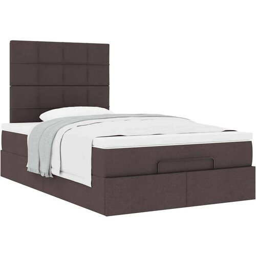 VidaXL okvir za krevet s madraca tamnosmeđi 120x190 cm od tkanine Slike