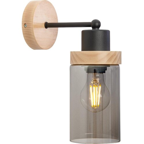  Zidna lampa WOODNEST 1xE27/15W/230V borovina/dimljeno crna Cene
