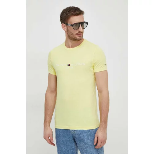 Tommy Hilfiger Bombažna kratka majica moški, rumena barva