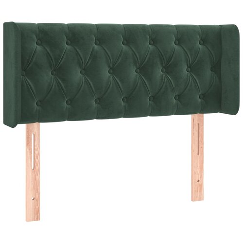 Maison Chic posteljno vzglavje - vzglavna omarica - nočna omarica z u&amp;scaron;esi temno zeleno 103x16x78/88 cm žamet, (21711501) Slike