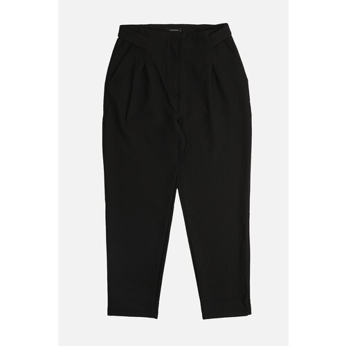 Trendyol Black High Waist Pleated Woven Trousers Slike