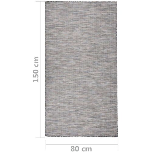  tepih ravnog tkanja 80 x 150 cm smeđe-plava Slike