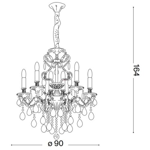 Ideal Lux kristalni luster na lancu gioconda 12xE14/40W/230V prečnik 90 cm zlatna Slike