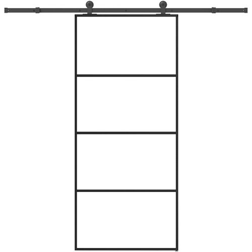  Drsna vrata z opremo 90x205 cm ESG steklo in aluminij, (22058132) Cene