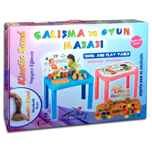ER Toys Kinetic Sand: Delovna miza za delo s plastelinom z zložljivim stolom v 2 različnih barvah Cene