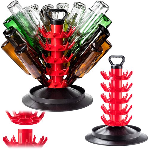 KADAX Modular Drainer Pomivalno stojalo za steklenice za 50 steklenic, veliko, rdeče, (5000356974) Slike