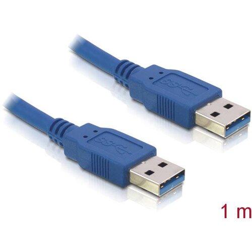 Delock USB kabel USB 3.2 gen. 1 (USB 3.0) USB-A vtič\, USB-A vtič 1.00 m modra pozlačeni konektorji 82534, (20416461) Cene