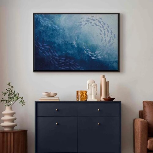  Slika - Sea depths 90x60 U crnom drvenom okviru Slike