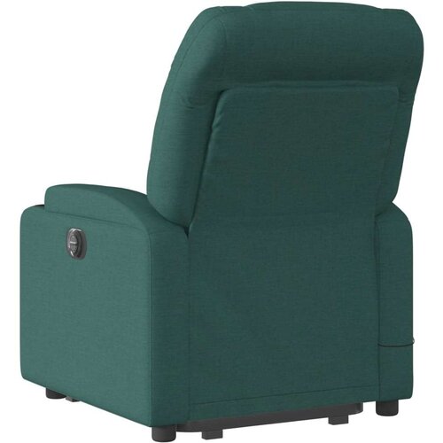 VidaXL Električni masažni naslonjač na podizanje tkanina tamnozeleni Slike