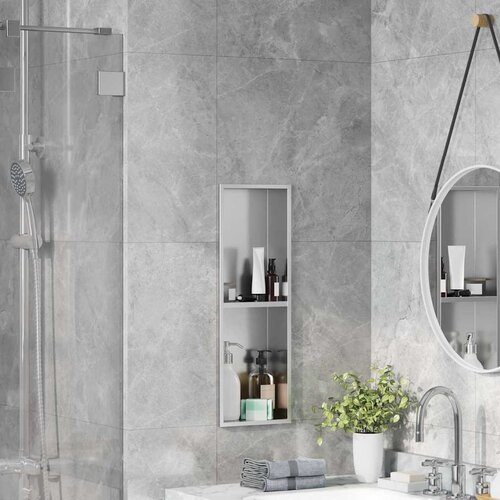 VidaXL ničica za tu&amp;scaron; srebrno 60 x 20 x 9.5 cm nehrđajući čelik Slike
