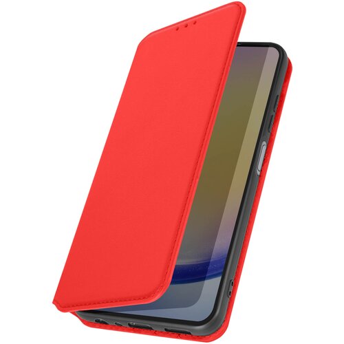 AVIZAR Ovitek za Galaxy A25 Držalo za kartice Video Support Magnetic Flip, Rdeča, (5000010621) Cene