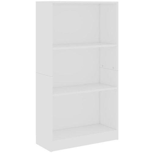 Maison Chic Knjižna omara - Knjižni regal 3-nadstropna bela 60x24x109 cm, (21725442) Cene