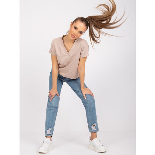 BASIC Feel Good T-shirt-RV-TS-7666.19-beige Cijene
