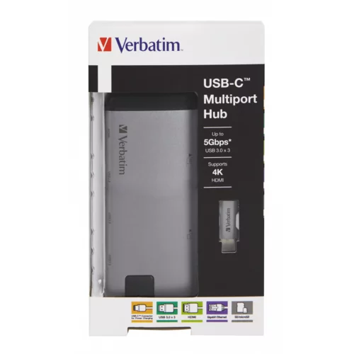 Verbatim usb-c multiport hub USB-C/2XUSB3.0/HDMI (