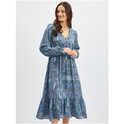 Orsay Blue Women's Patterned Midishats - Women Cene