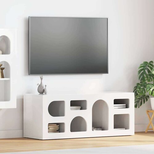 TV ormar Visoki sjaj bijela 100 x 35 x 40 cm Konstruirano drvo Cene