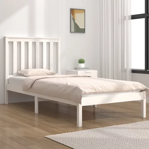  Okvir za krevet od masivne borovine bijeli 90 x 200 cm