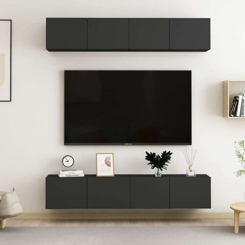 vidaXL TV ormarići 4 kom crni 80 x 30 x 30 cm od iverice Cene