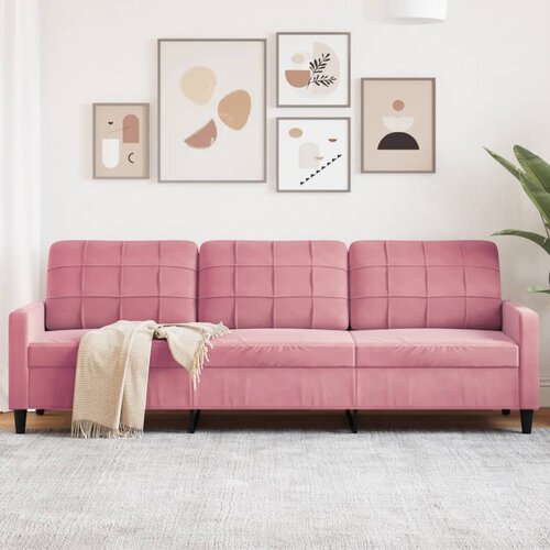 VidaXL Kavč trosed roza 210 cm žamet Slike