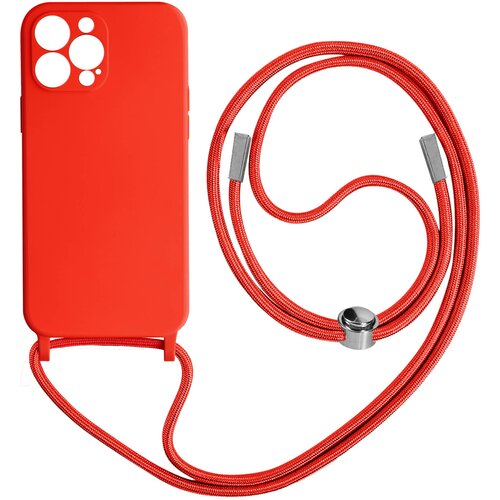 AVIZAR Poltogi ovitek z vrvico za iPhone 13 Pro z mehko notranjostjo, ovratnikom - rdec, (20715038) Slike