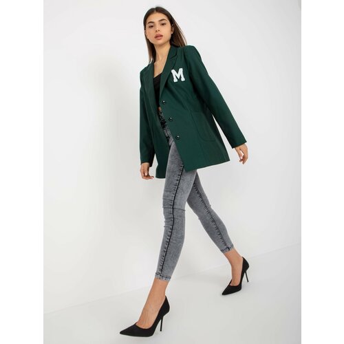Fashion Hunters Women's dark green jacket with pockets Slike
