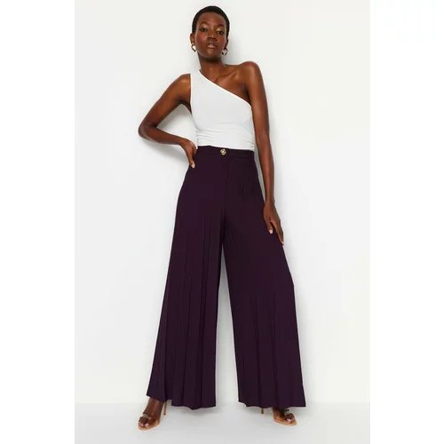 Trendyol Pants - Purple - Wide leg