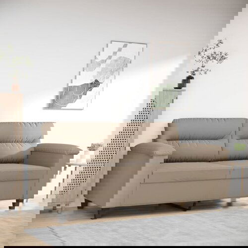 vidaXL Kavč dvosed taupe 140 cm tkanina iz mikrovlaken Cene