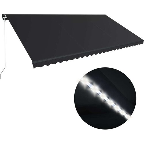  Tenda na ručno uvlačenje s LED svjetlima 600 x 300 cm antracit Cijene