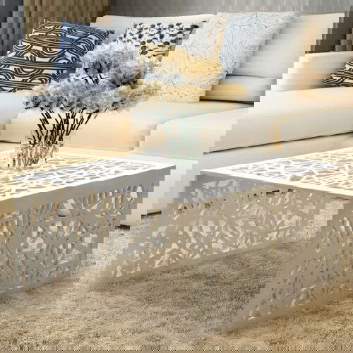 vidaXL Klubska mizica srebrna geometričen odprt dizajn aluminij Cene