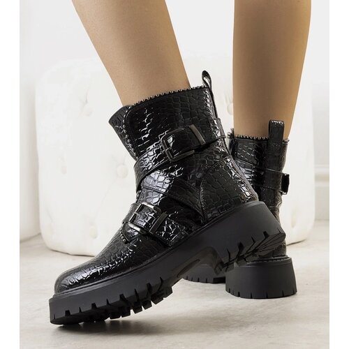 D/CEO Black wedge heeled boots Etylioo Cene