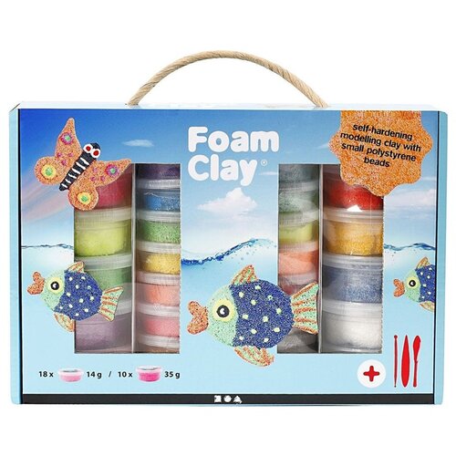  Kovček z modelirno maso Foam Clay / 31-delni (komplet samostrjevalne) Slike