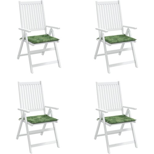  Jastučići za stolice 4 pcs Zelena i bijela 50 x 50 x 4 cm Slike