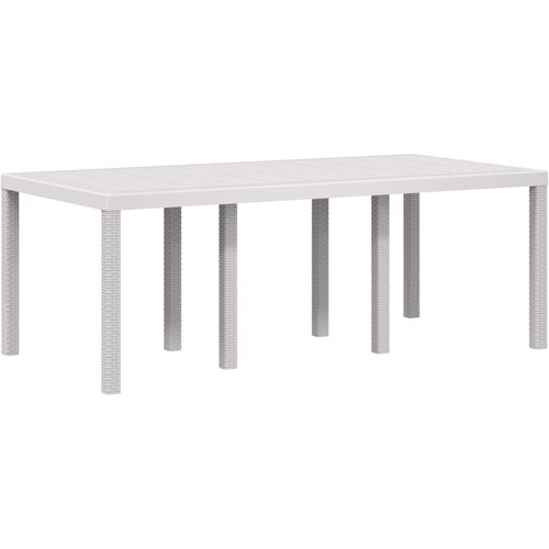  Vrtni set za objed 9 kom. Bijela i svjetlosiva PP 200 cm Slike