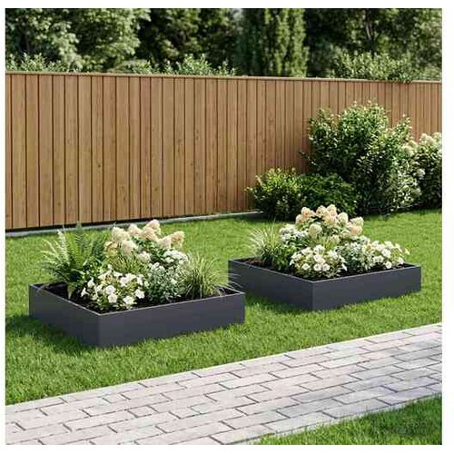 vidaXL Vrtna saksija 2 kom. Antracit 100 x 100 x 20 cm Čelična vrata - Antracit 100 x 100 x 20 cm 2 Cijene