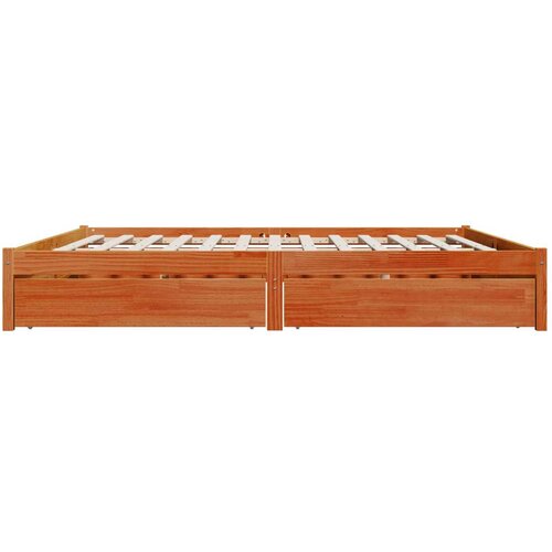  Okvir za krevet s ladicama Vosak smeđa 200 x 200 cm Slike