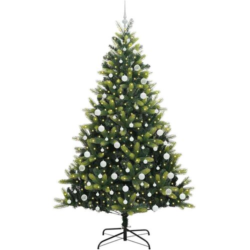  Umjetno savitljivo božićno drvce s 300 LED dioda Zelena 210 cm Slike