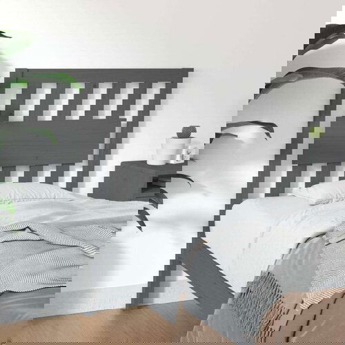  Posteljno vzglavje sivo 80,5x4x100 cm trdna borovina, (20684425) Cene