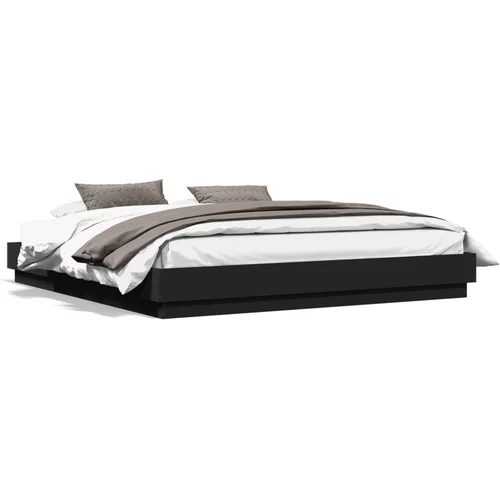 vidaXL Okvir kreveta s LED svjetlima crni 180 x 200 cm
