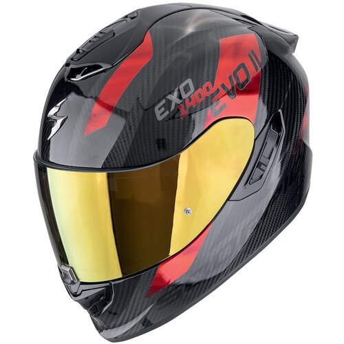 Scorpion kaciga Exo-1400 evo ii carbon air platted black red Slike