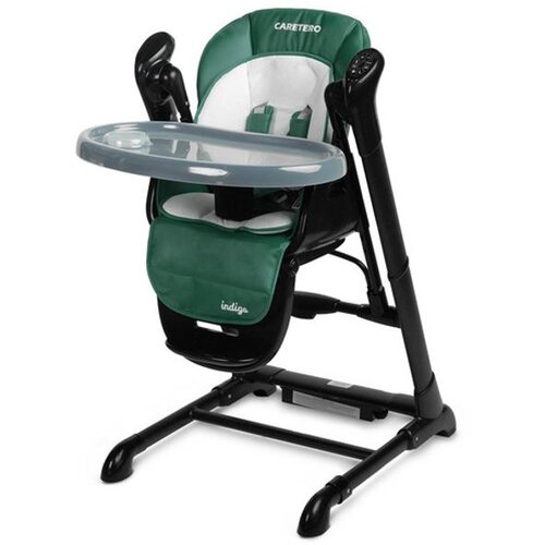 CARETERO Indigo Black hranljiva stolica + ljuljačka zelena Cene