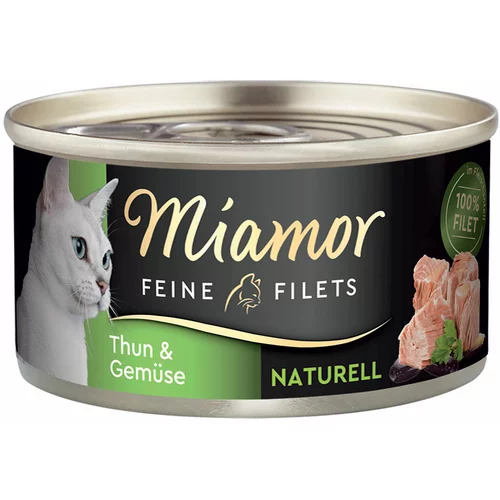 Miamor Varčno pakiranje: Feine Filets Naturelle 24 x 80 g - Tuna & zelenjava