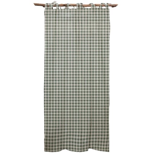 Really Nice Things Zelena zavesa Linen Cuture Cortina Hogar Green Vichy Cene