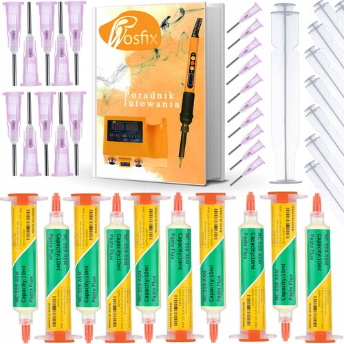 Rosfix SET TOPILNI GEL NC-559-ASM &ndash; 10X 10CC BRIZGA, 20X IGLA, 10X BAT | ZA BGA IN SMD LUTANJE, (5000036424) Cene