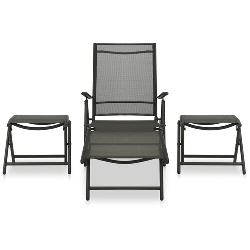 Maison Chic Seti vrtnega pohištva - Vrtna garnitura 3-delna tekstil in aluminij črna, (21797472) Cene