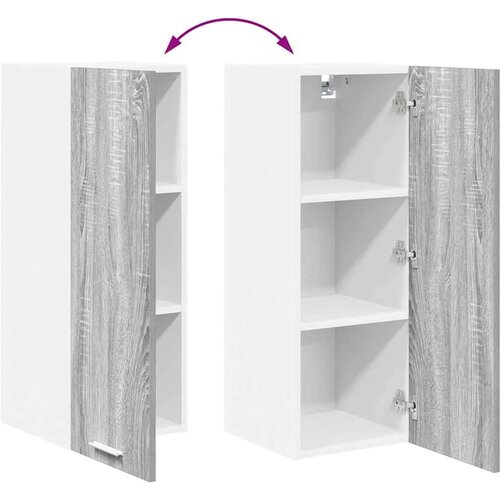 VidaXL viseći ormarić riga 2 pcs siva sonoma i bijela 30 x 31 x 80 cm Slike