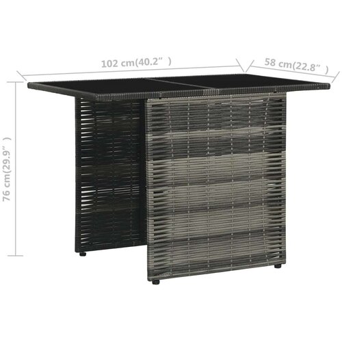 Poli 3-dijelni bistro set od poliratana s jastucima sivi Slike