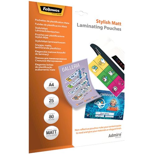 Fellowes Folija za plastifikaciju Admire A4 mat 80 mic 25/1 Cijene